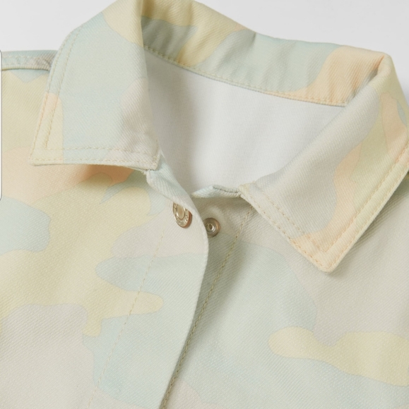 NWT Zara Printed Denim Nordic Jacket, Size 11-12 - Picture 3 of 15